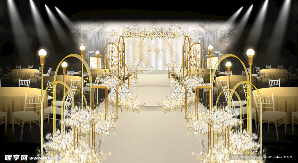 香槟色婚礼效果图