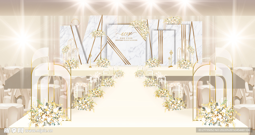 香槟色婚礼效果图