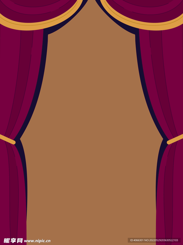 美丽红色舞台剧院折叠开幕窗帘背
