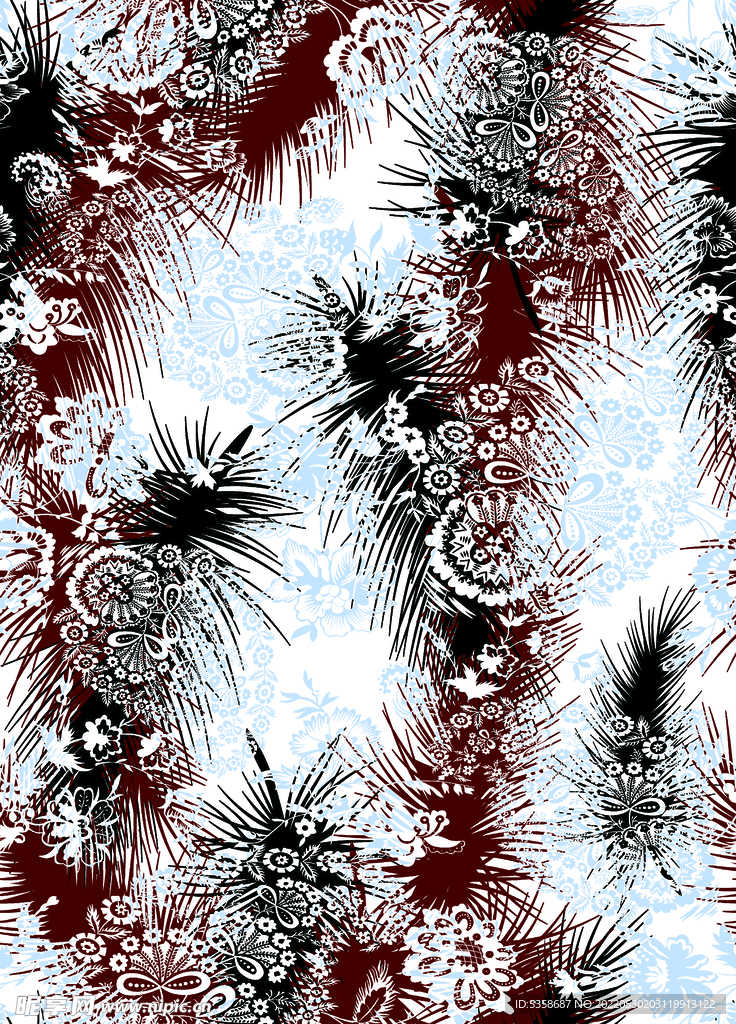 乱花几何印花图