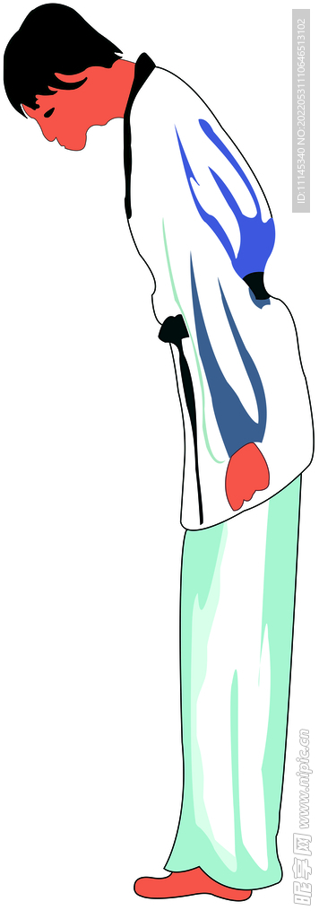 跆拳道 男 鞠躬 