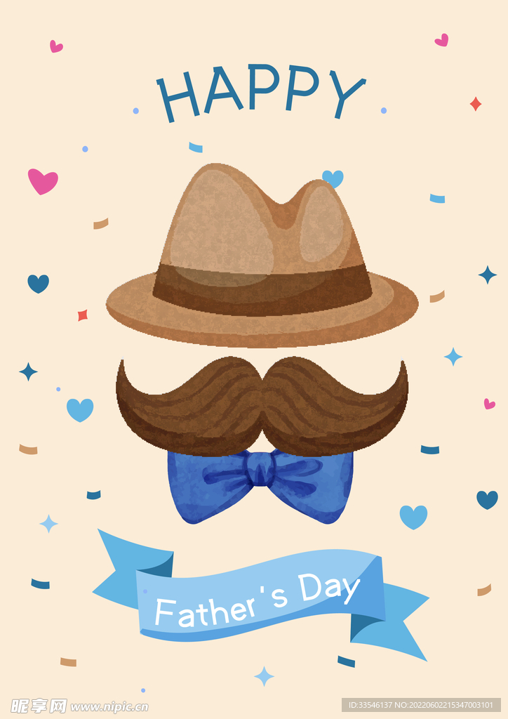 礼貌胡须礼结父亲节海报