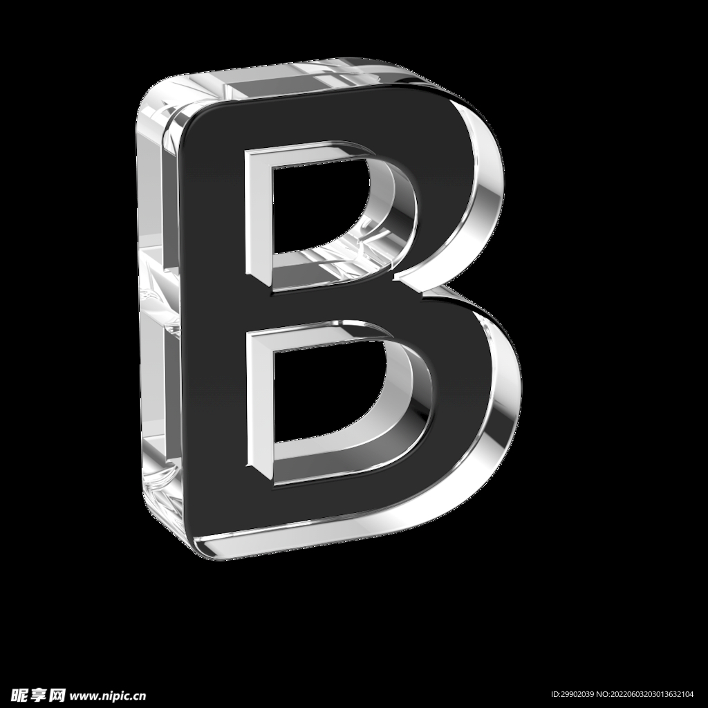 透明玻璃3D英文字母