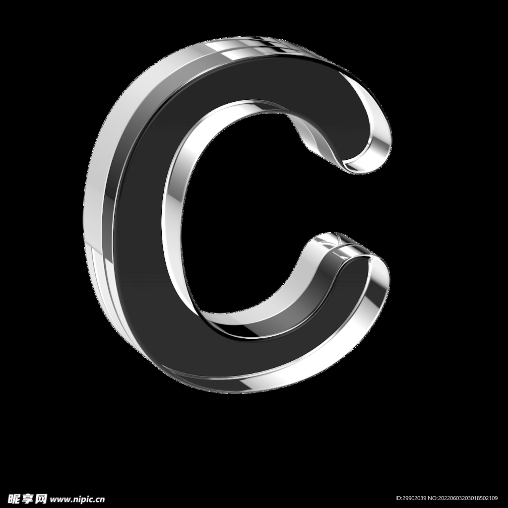 透明玻璃3D英文字母