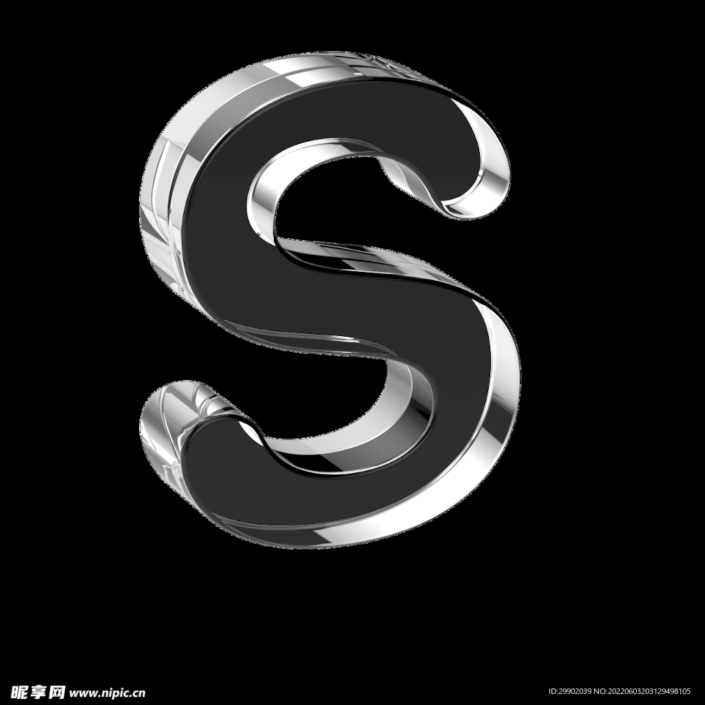 透明玻璃3D英文字母