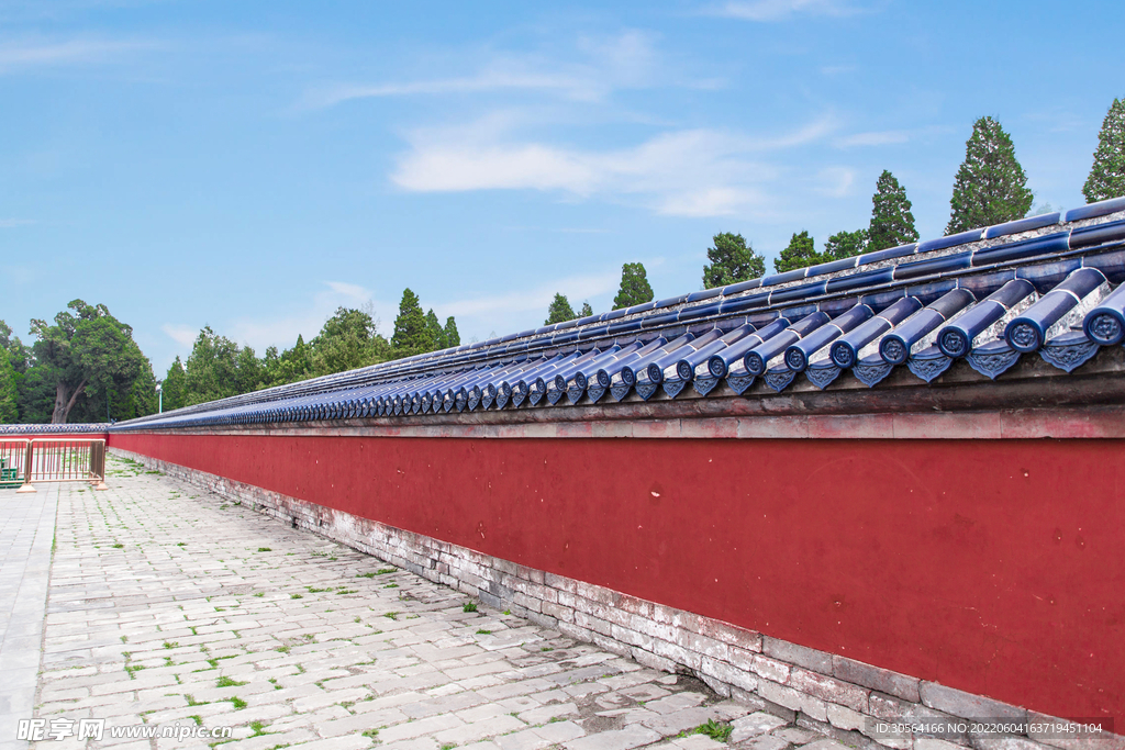 户外复古红墙建筑