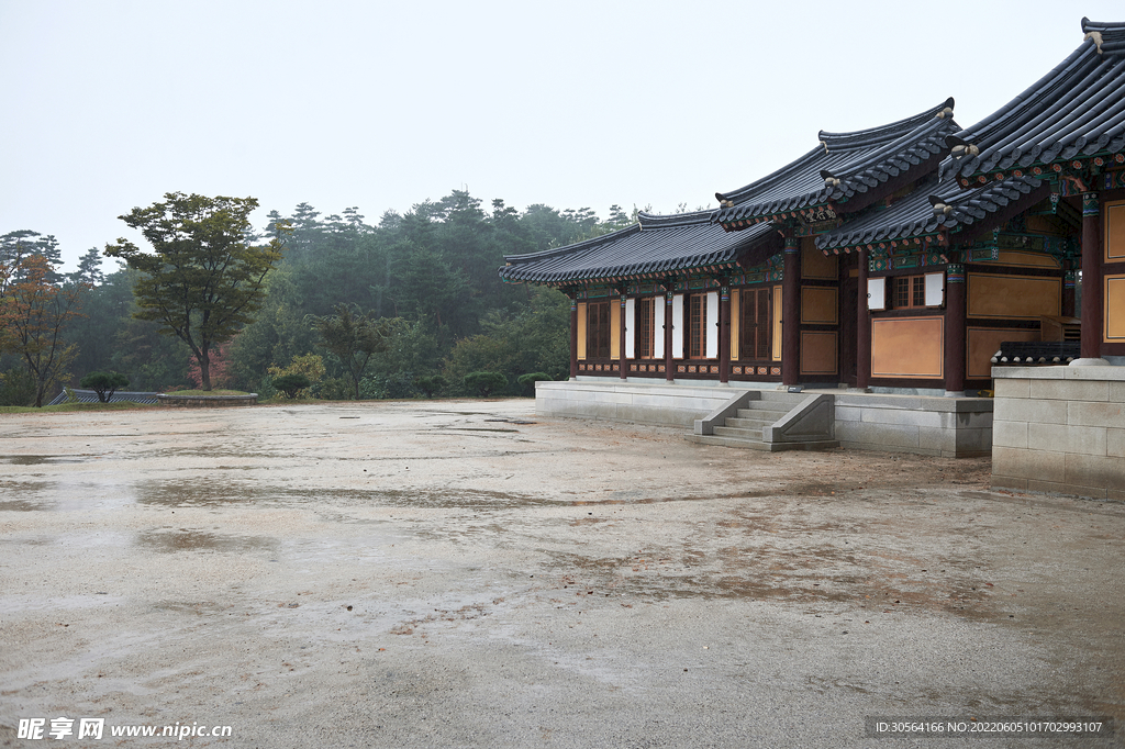 户外复古道观建筑