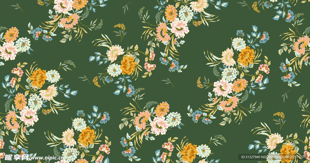 手绘花 大牌 女装 数码印花 