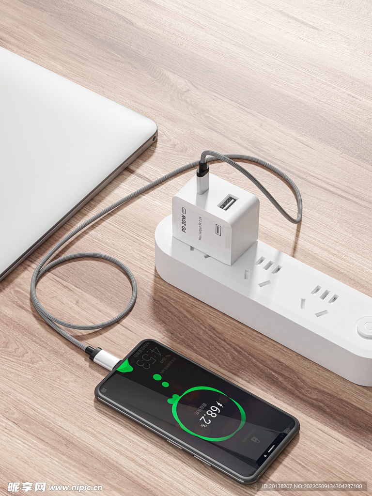 PD快充头 3dsma插座渲染