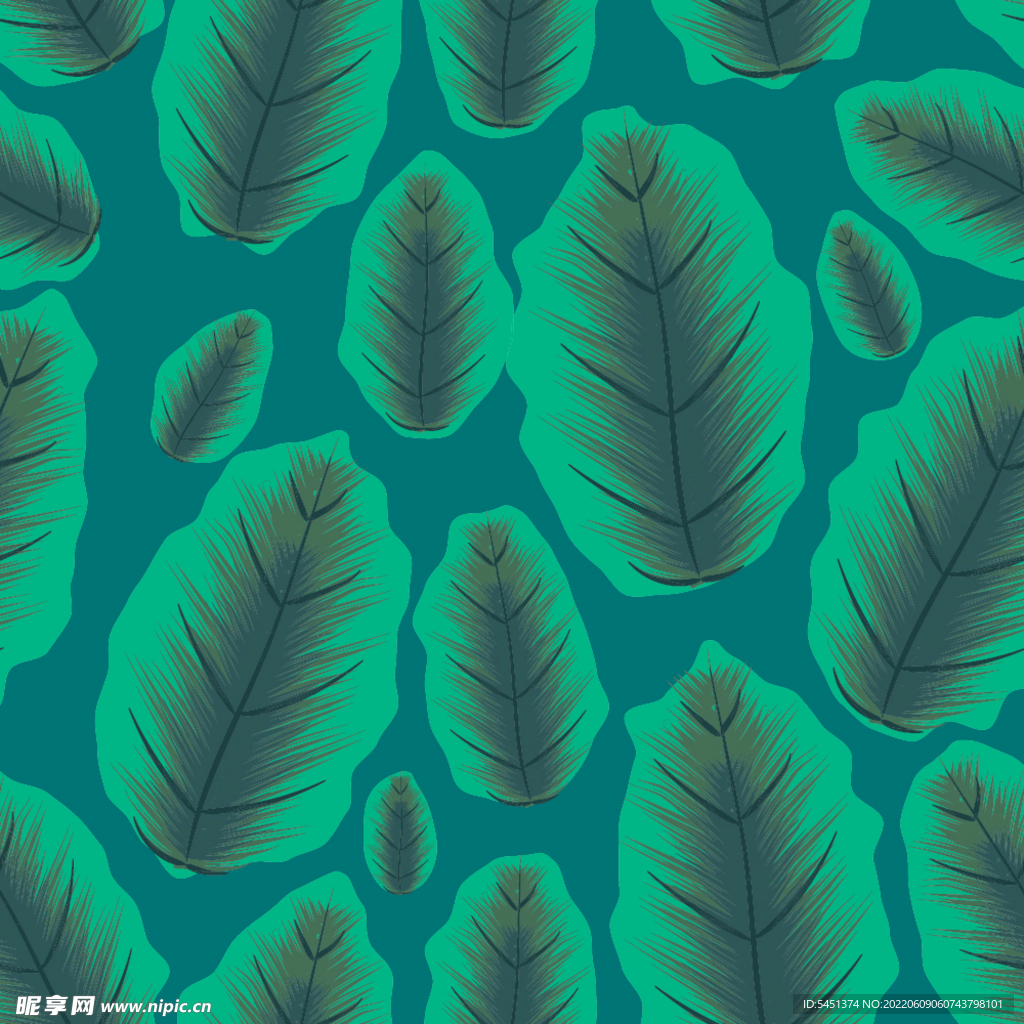 片片树叶无缝连续纹样