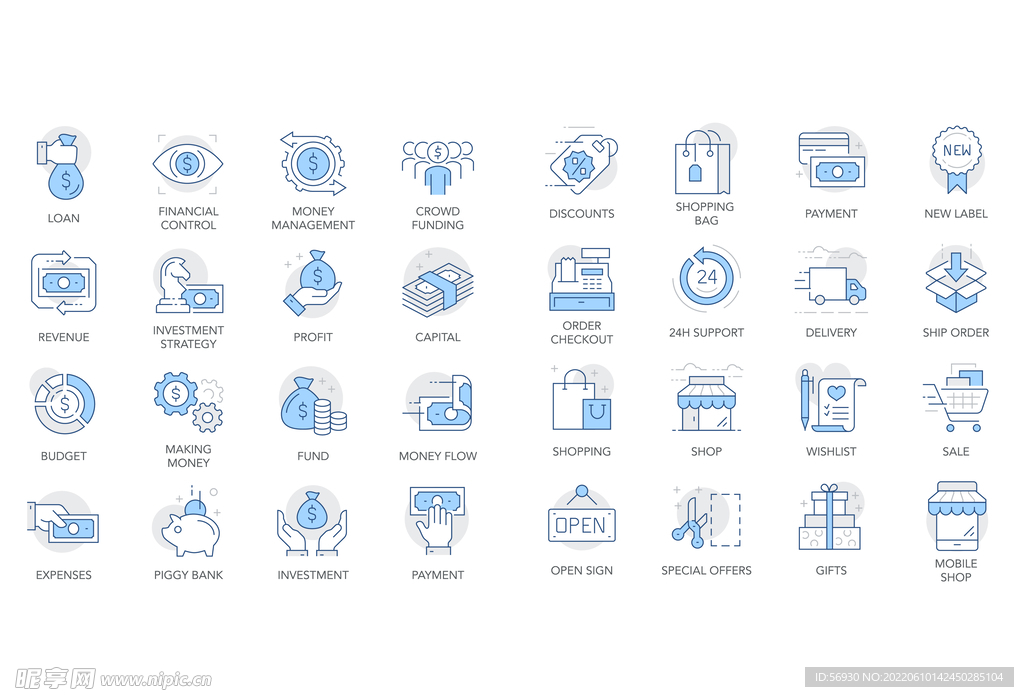 金融商务理财商业图标icon