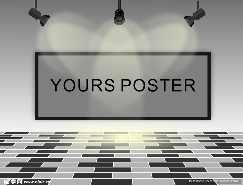 CDR射灯场景海报背景墙效果图