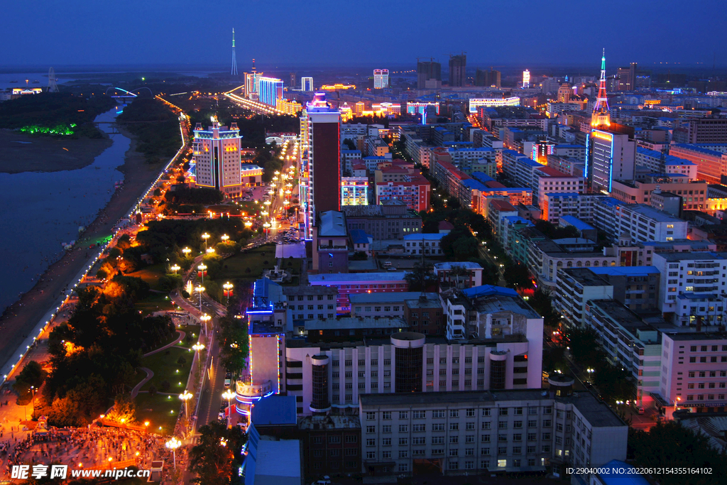黑河美丽的夜色