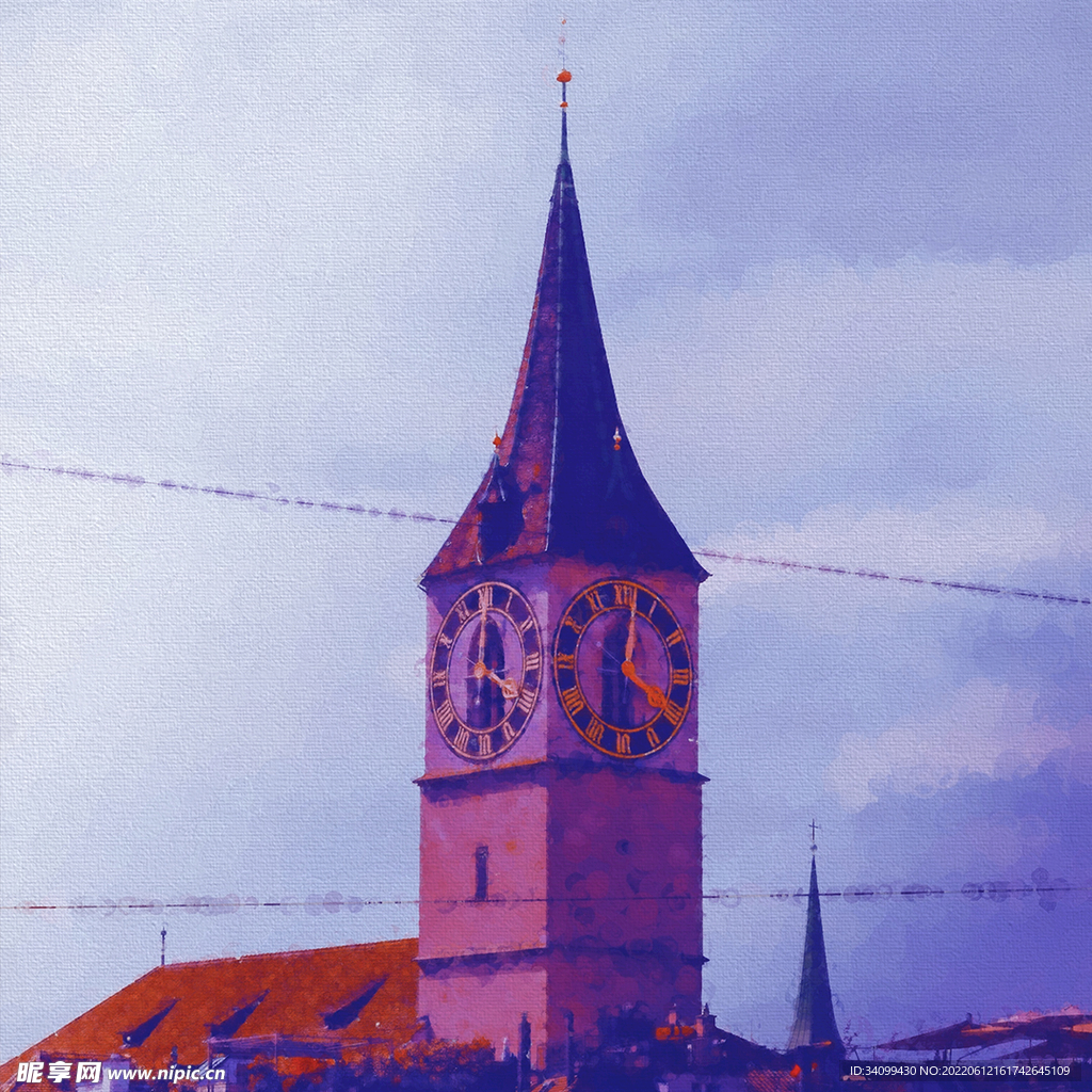 唯美风景油画背景