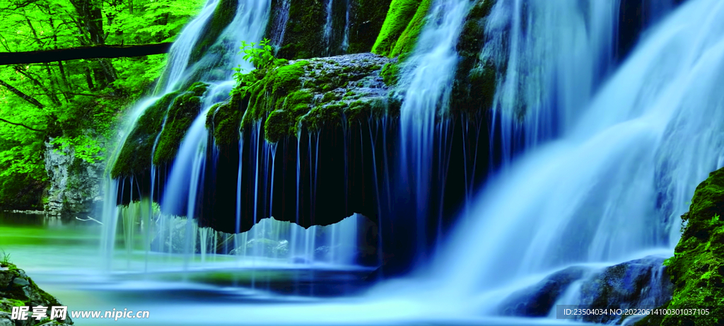 山水风景 瀑布风景图片