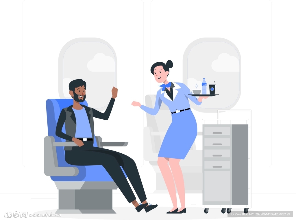 空姐工作插画