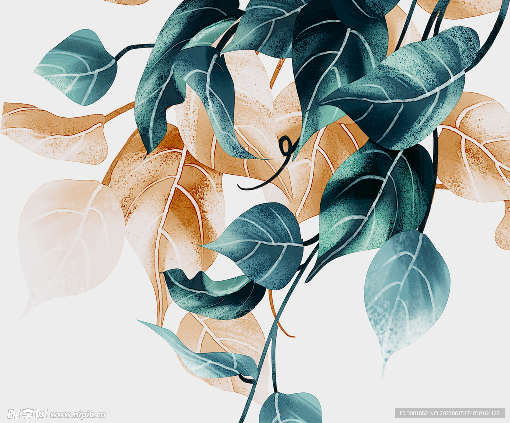 轻奢装饰画 叶子