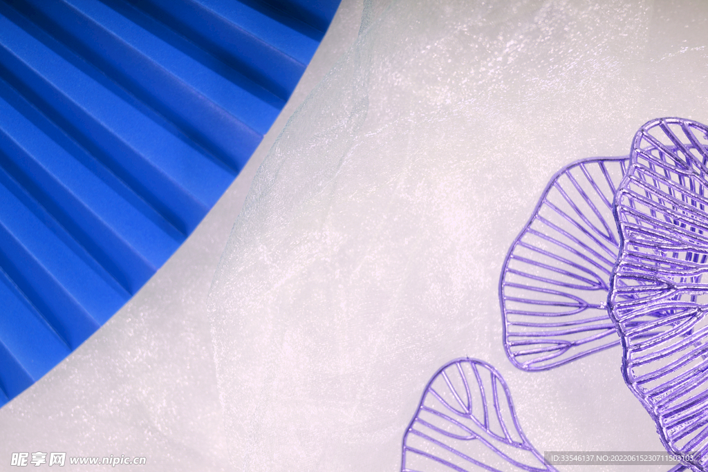 蓝色扇子花纹背景