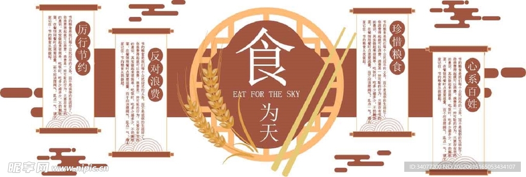 学校食堂文明用餐文化墙