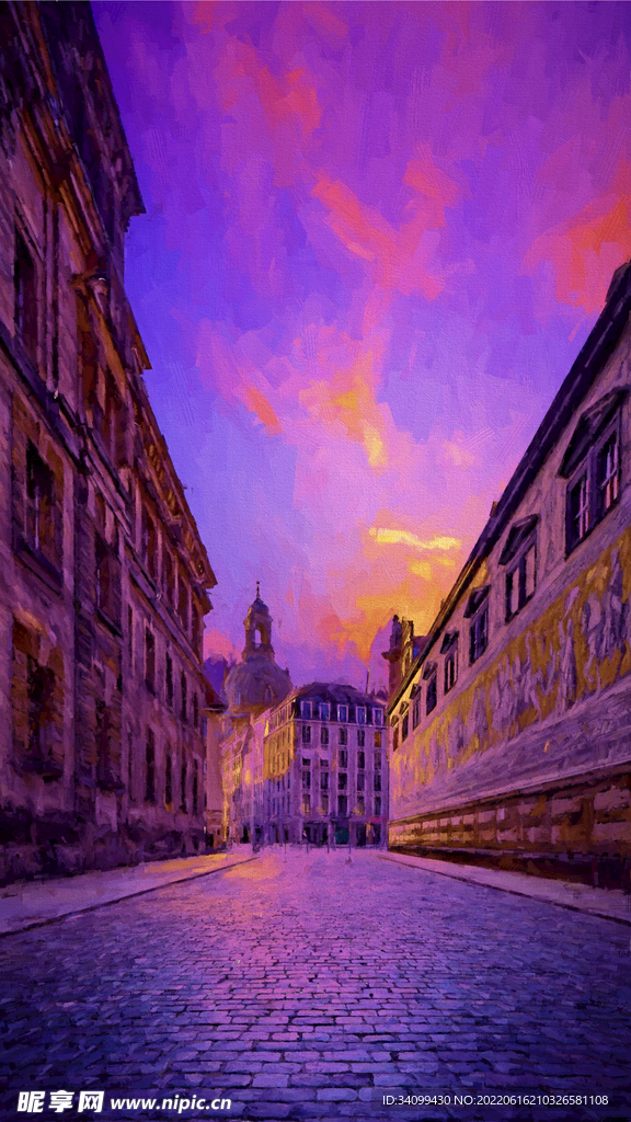 唯美风景油画背景