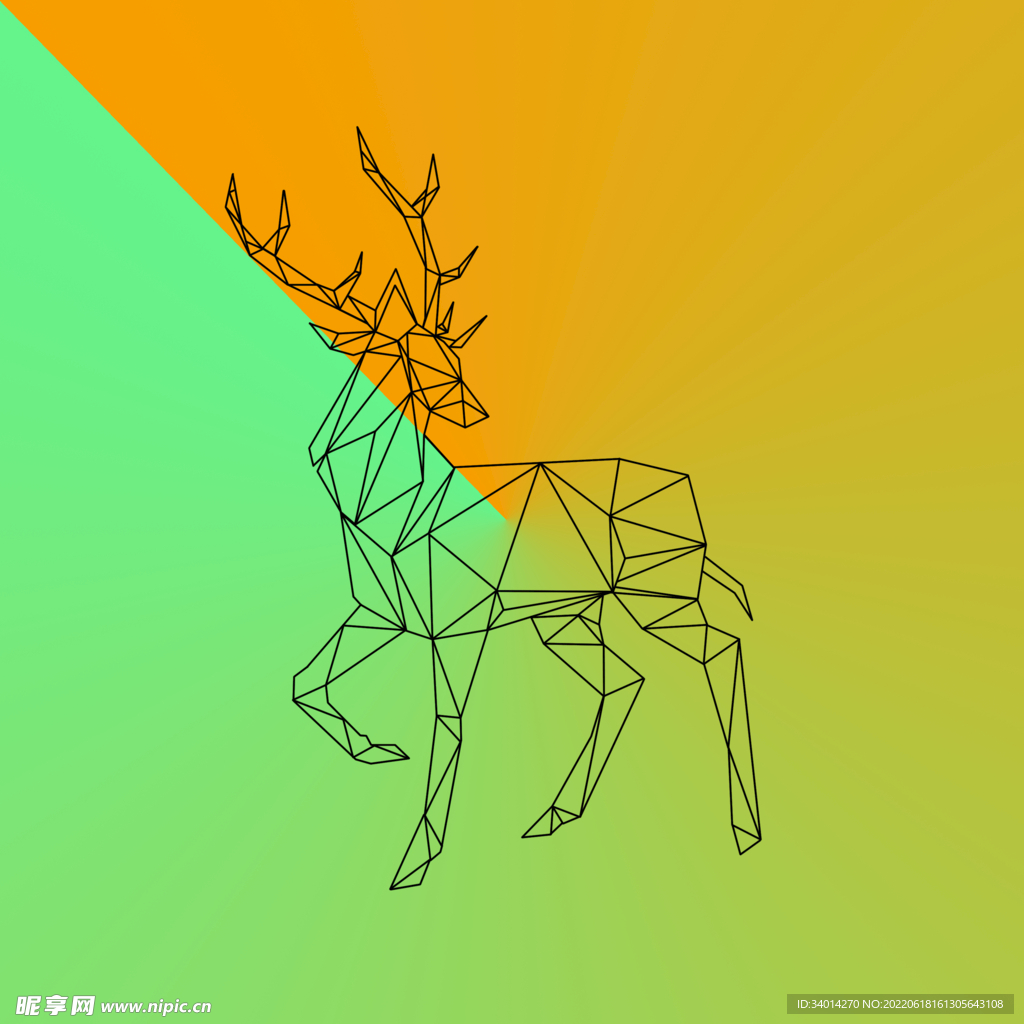 鹿几何极简渐变