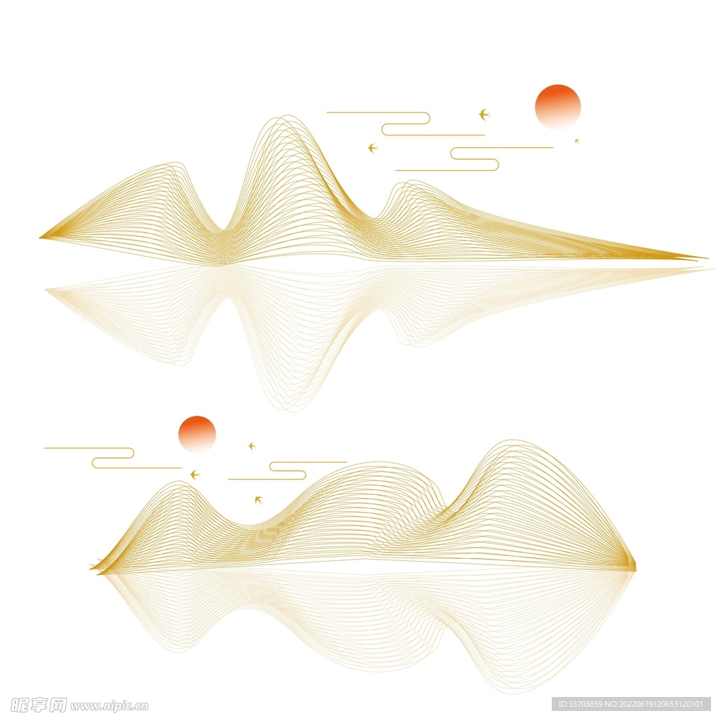中国风祥云中式线条元素