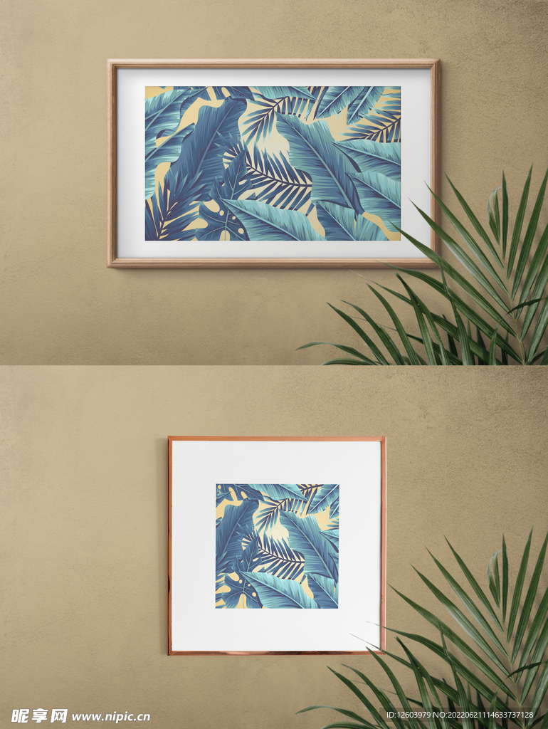 热带花卉背景装饰画 