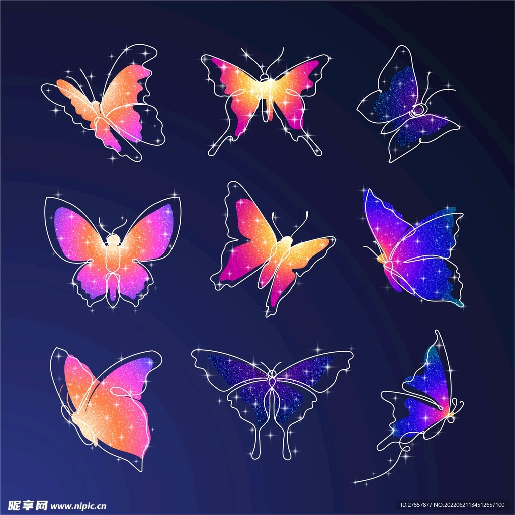 炫彩蝴蝶素材图片