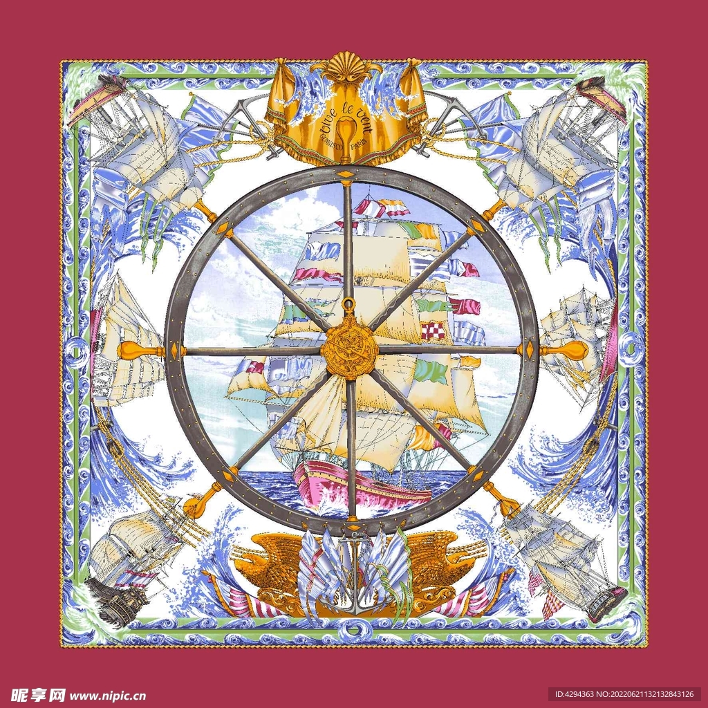 丝绸围巾方巾平面图分色稿