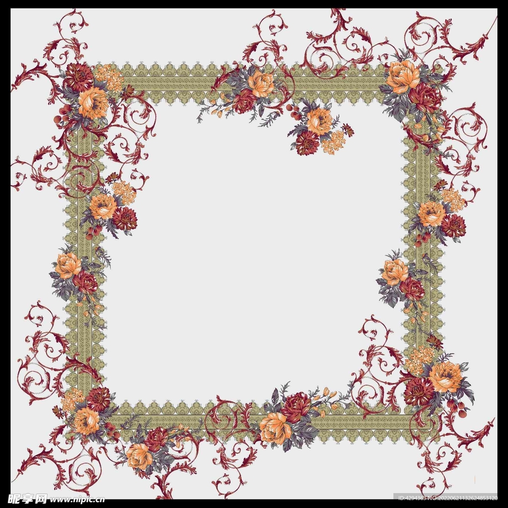 丝绸围巾方巾分色描稿文件