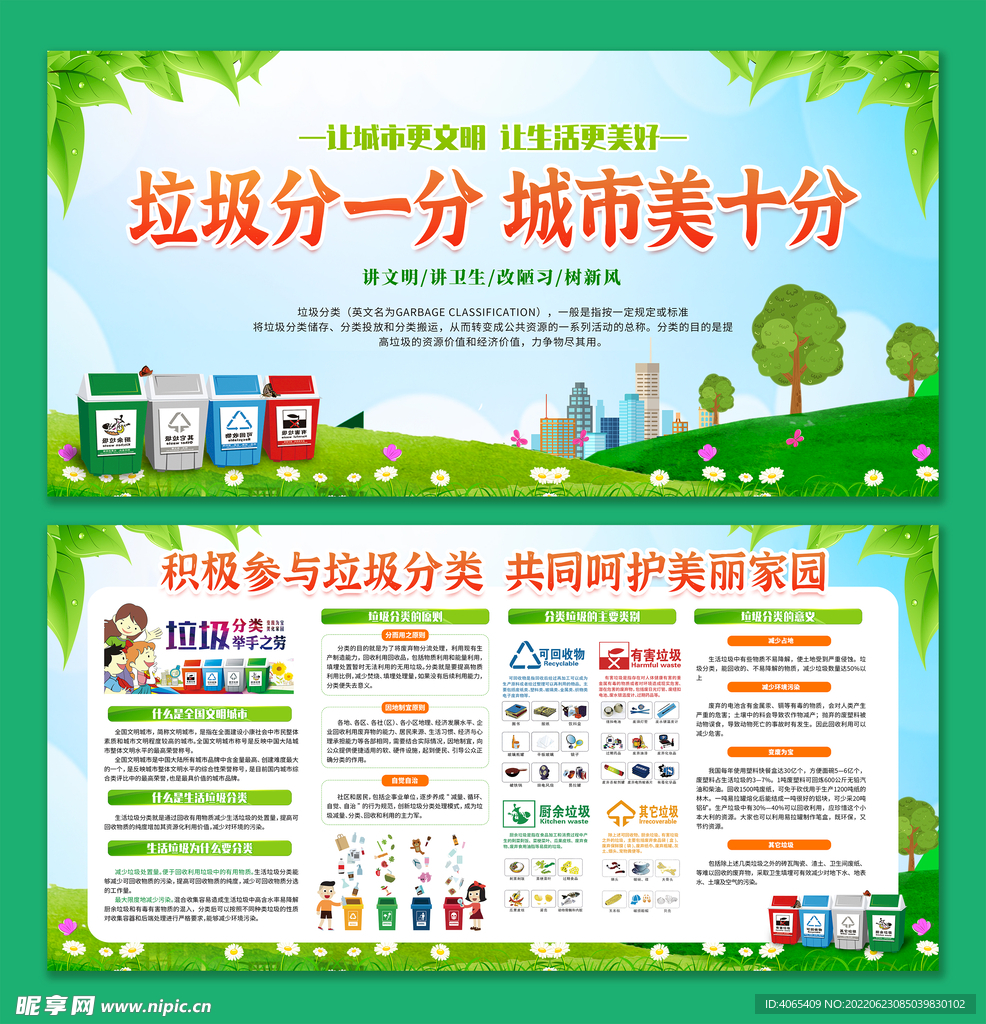 垃圾分类 文明城市宣传海报