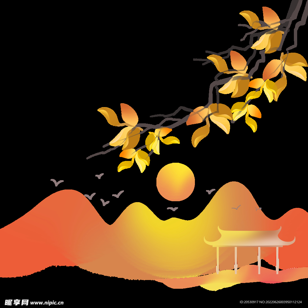 中国风风景节气立秋二十四节气