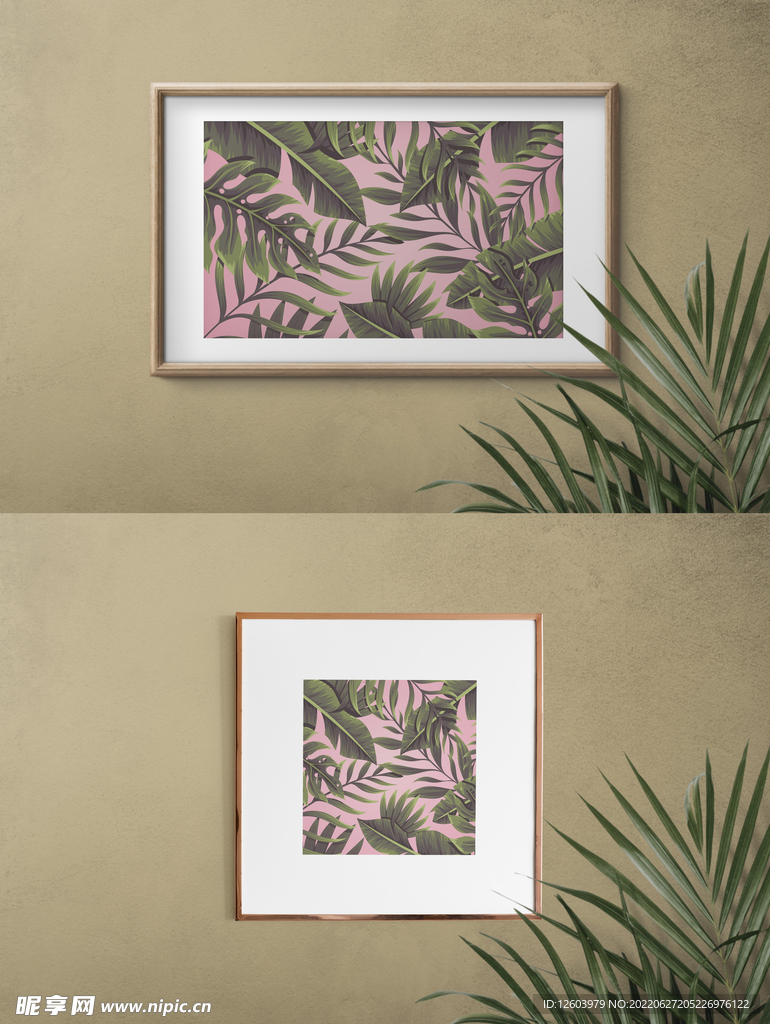 热带花卉背景装饰画