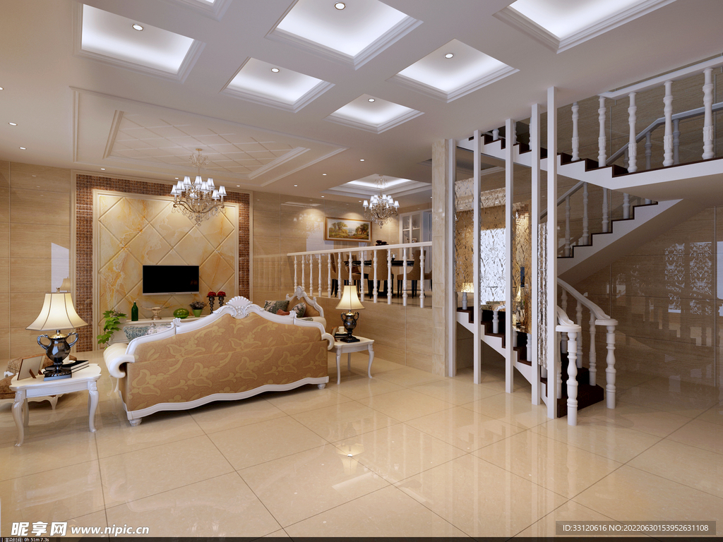 别墅客厅效果图