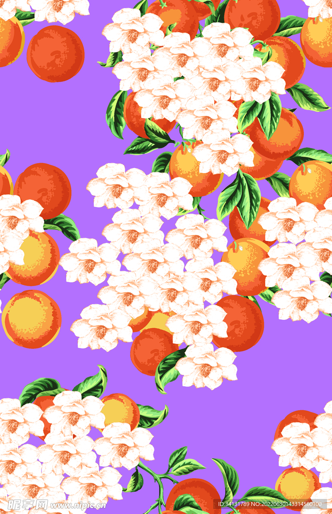 橙子 小花 小碎花 乱花 