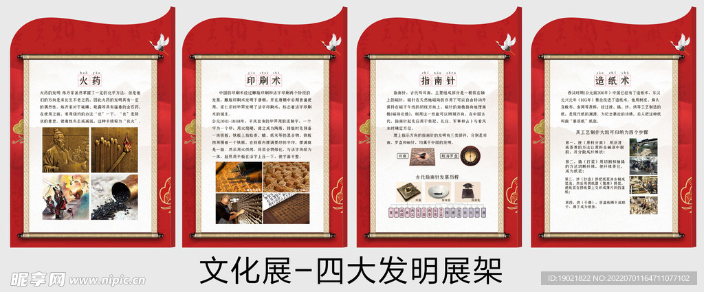 文化展四大发明展板