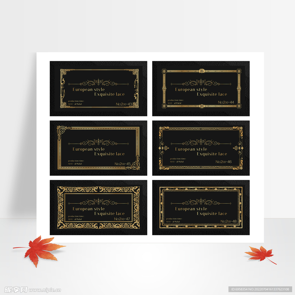 欧式精美花纹花边边框底纹