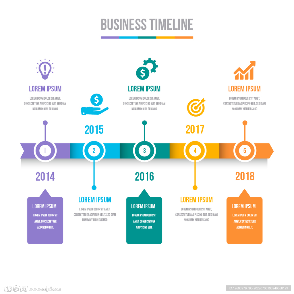 丰富多彩信息图表时间轴