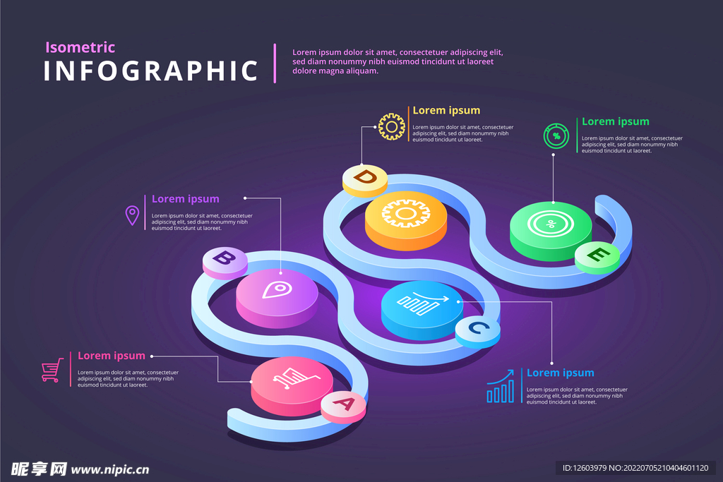 圆形彩色信息图表