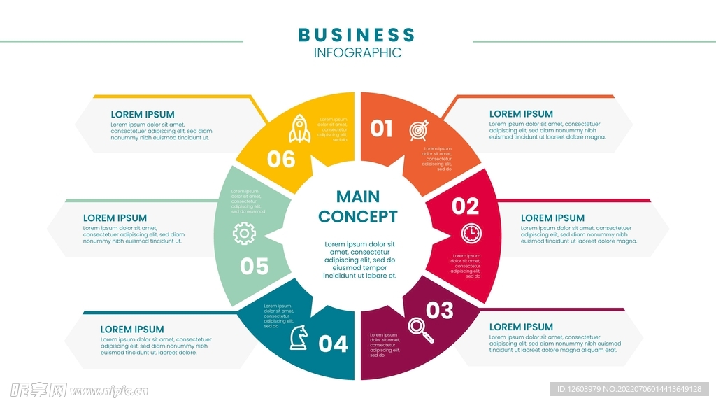 圆形商业冰形信息图表