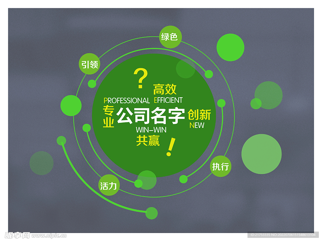 专业专注创新共赢企业圆环式海报