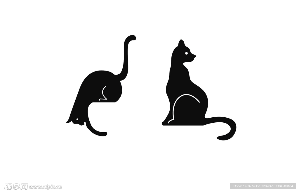 矢量猫宠物剪影动物轮廓图片