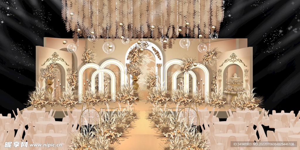 香槟色城堡婚礼