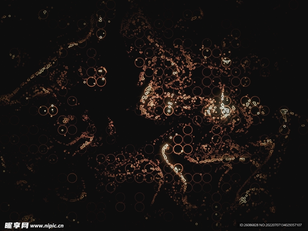 棕色渐变圆圈粒子背景