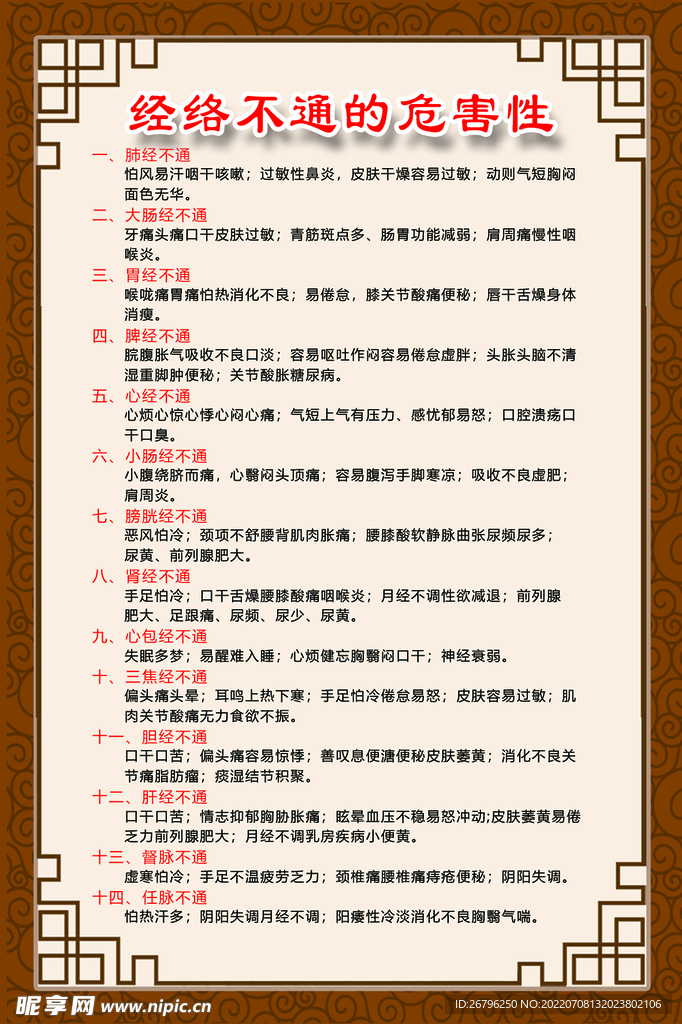 经络不通的危害性