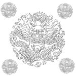 矢量龙正面线稿 