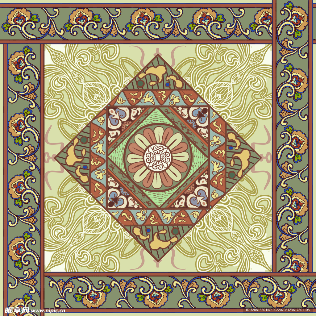 敦煌系列方巾设计