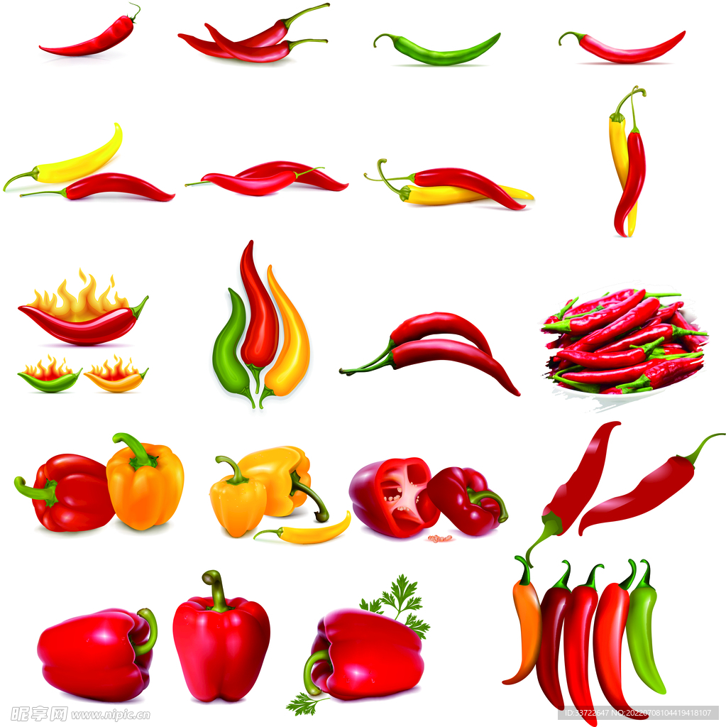 辣椒素材红色