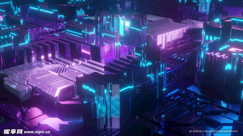 赛博朋克电脑零件场景图片