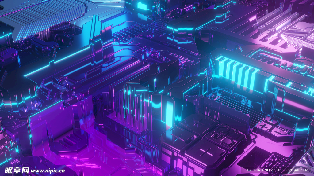 赛博朋克电脑零件场景